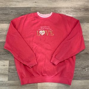 Vintage pink Grandma is another word for Love crewneck sweatshirt large